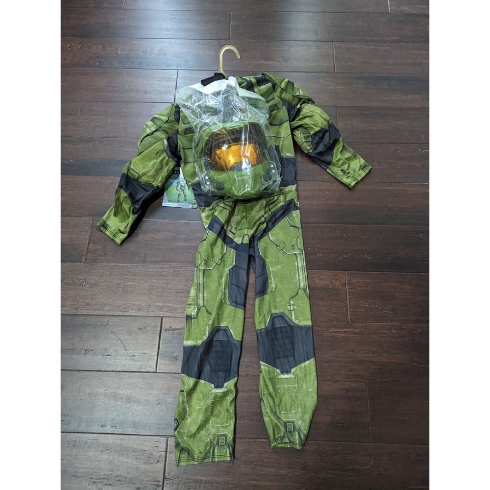 NWT Youth Sz S 4-6 Halo Master Chief Halloween Costume With Mask